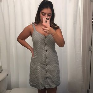 Polkadot blue button down dress